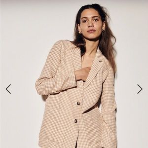 Linen Dorset Blazer in Gingham Check